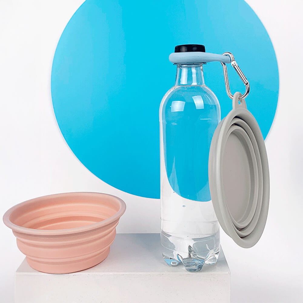 Tazón de alimentos y agua de silicona y agua de silicona expandible portátil