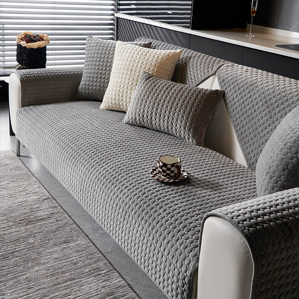 Coperchio di divano traspirante non slip traspirante in pelle scamosciata in pelle scamosciata.