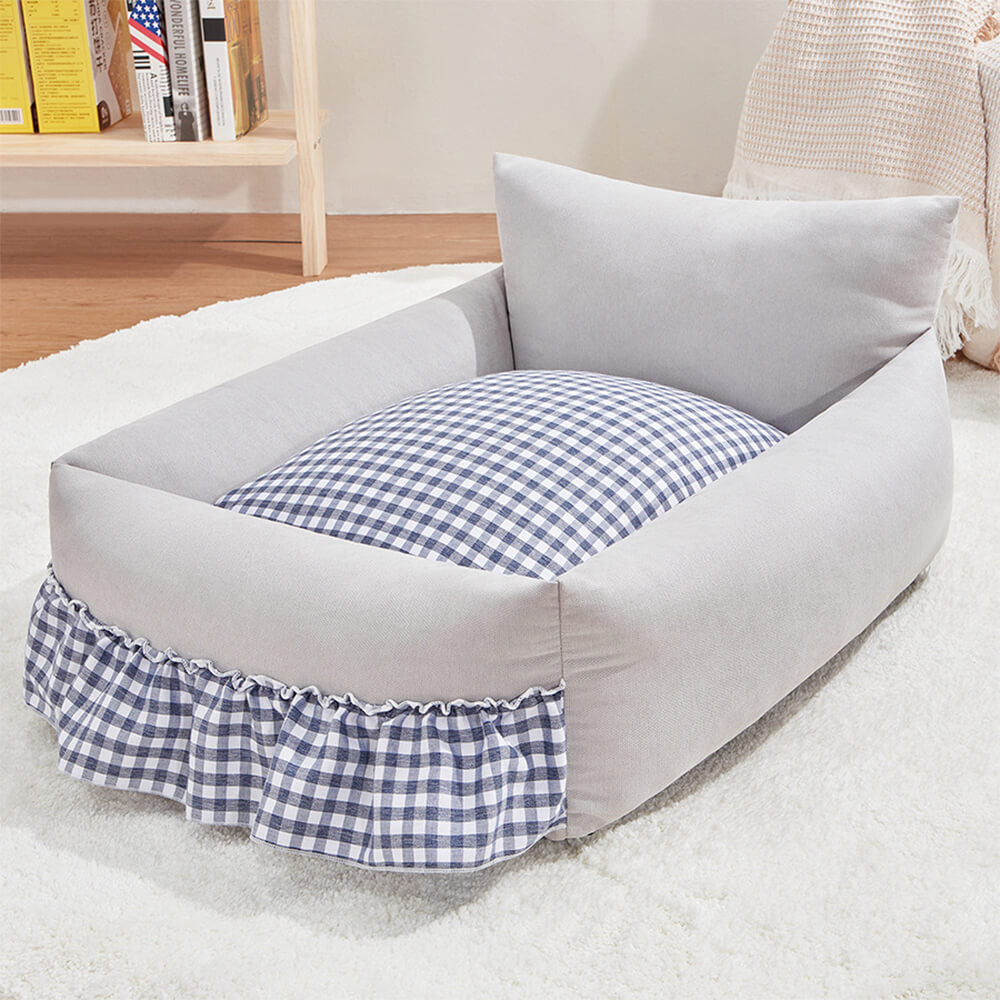 Elegante Backrested Backorst Lavable Dog & Cat Bed