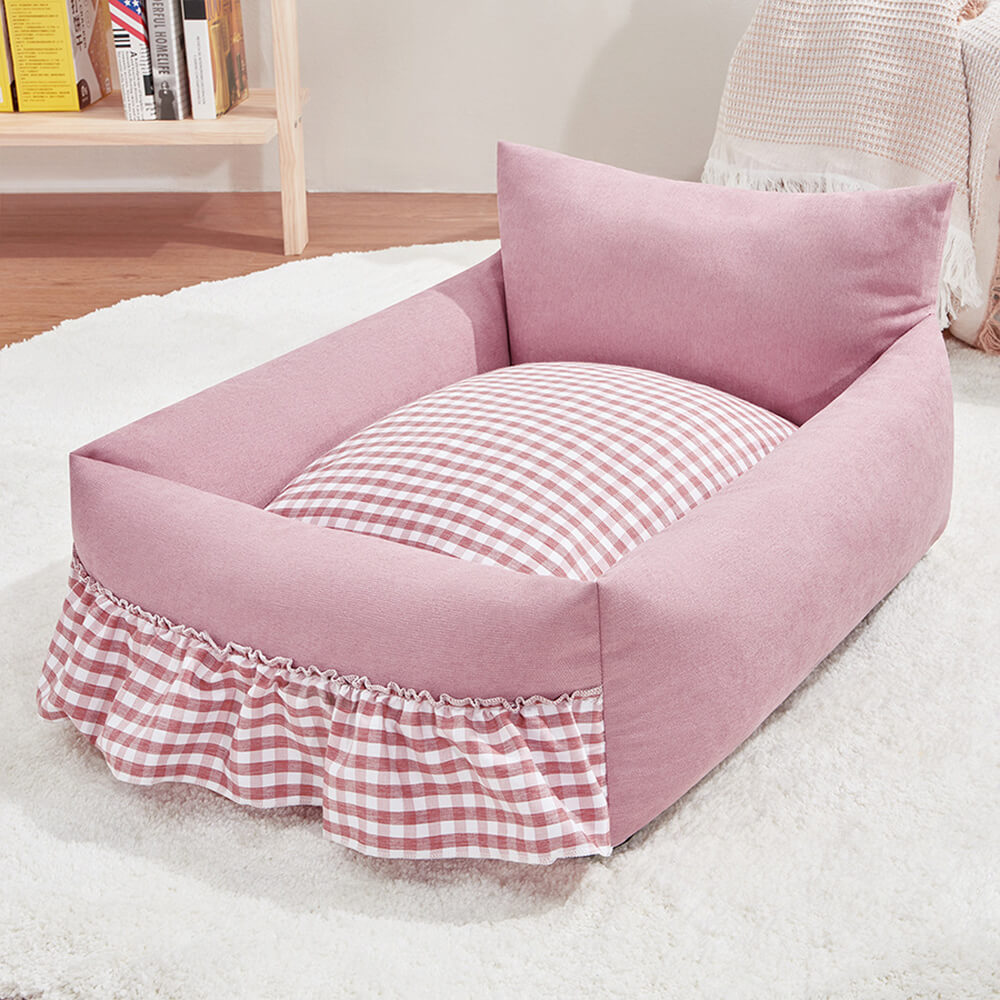 Elegante Backrested Backorst Lavable Dog & Cat Bed
