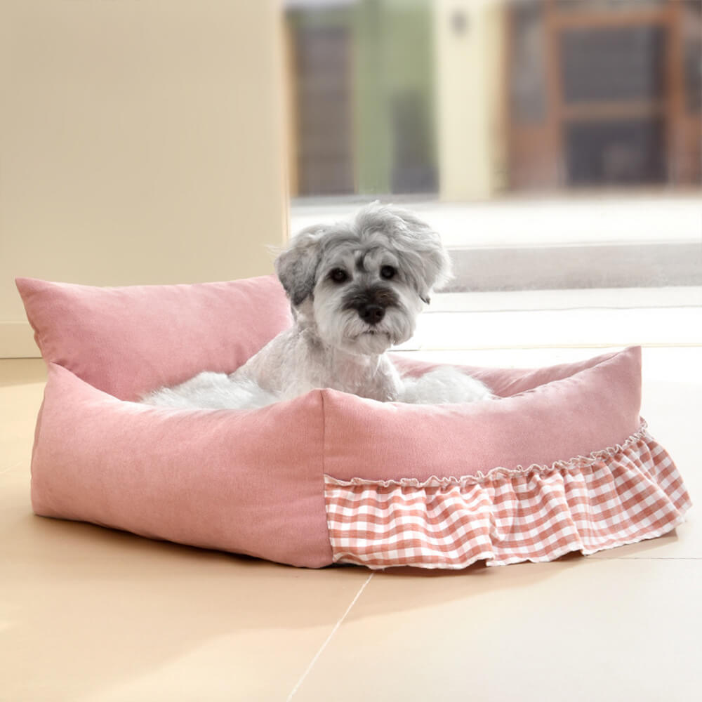 Elegante Backrested Backorst Lavable Dog & Cat Bed