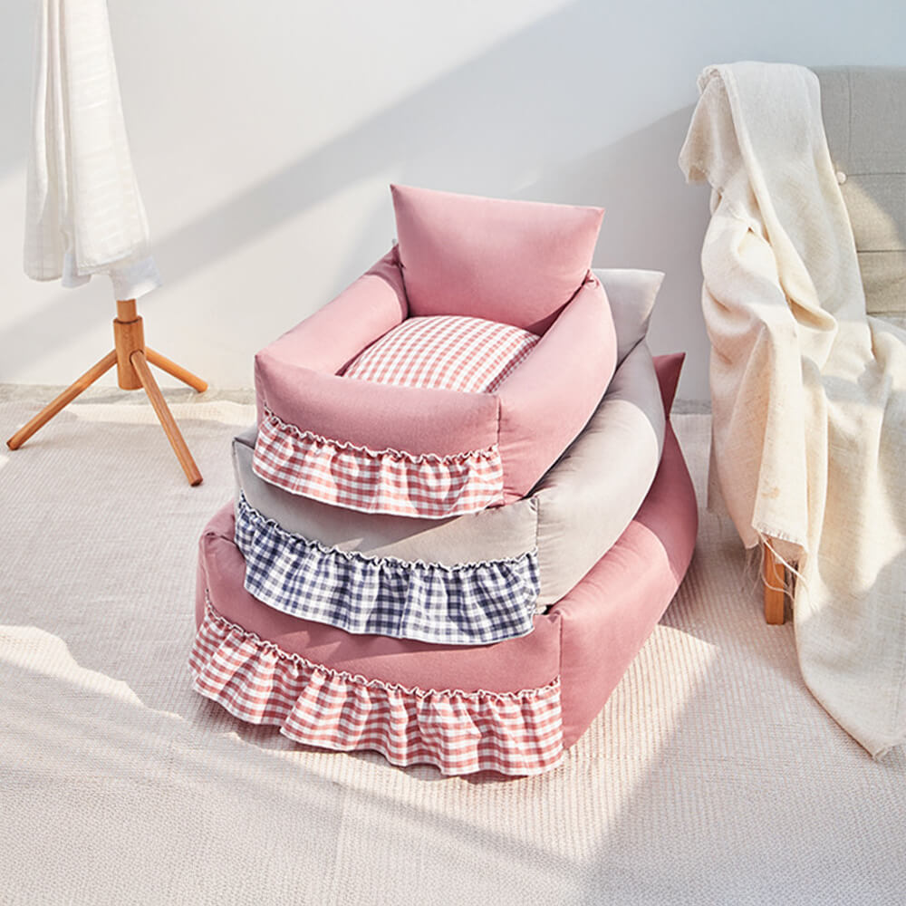 Elegante Backrested Backorst Lavable Dog & Cat Bed