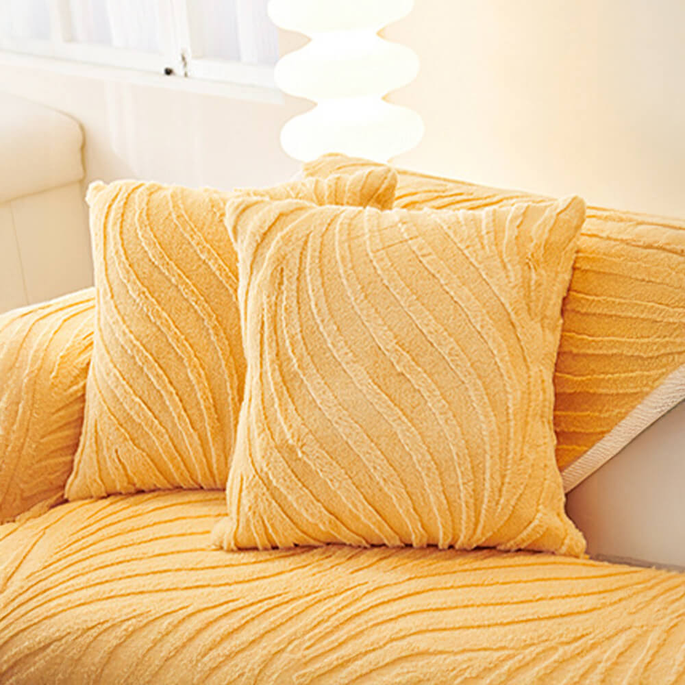 Copertina di divani non slip plush-slip con testure d'onda