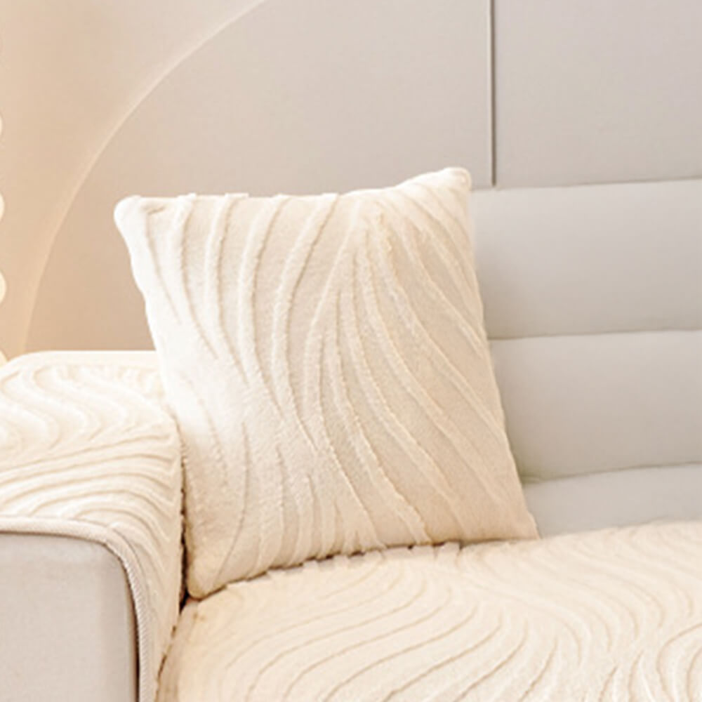 Copertina di divani non slip plush-slip con testure d'onda