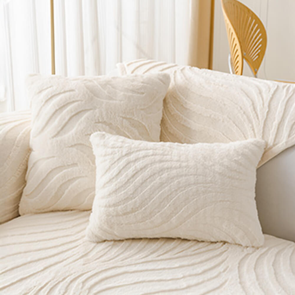 Copertina di divani non slip plush-slip con testure d'onda