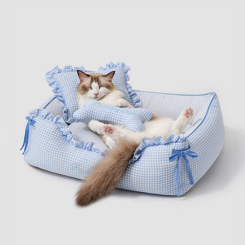 Perro lavable de guinga suave & Sofá cama para gatos con almohadas
