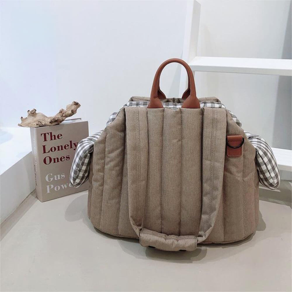 Bolsa portadora de perros y gatos multipropósito portátiles de gingham