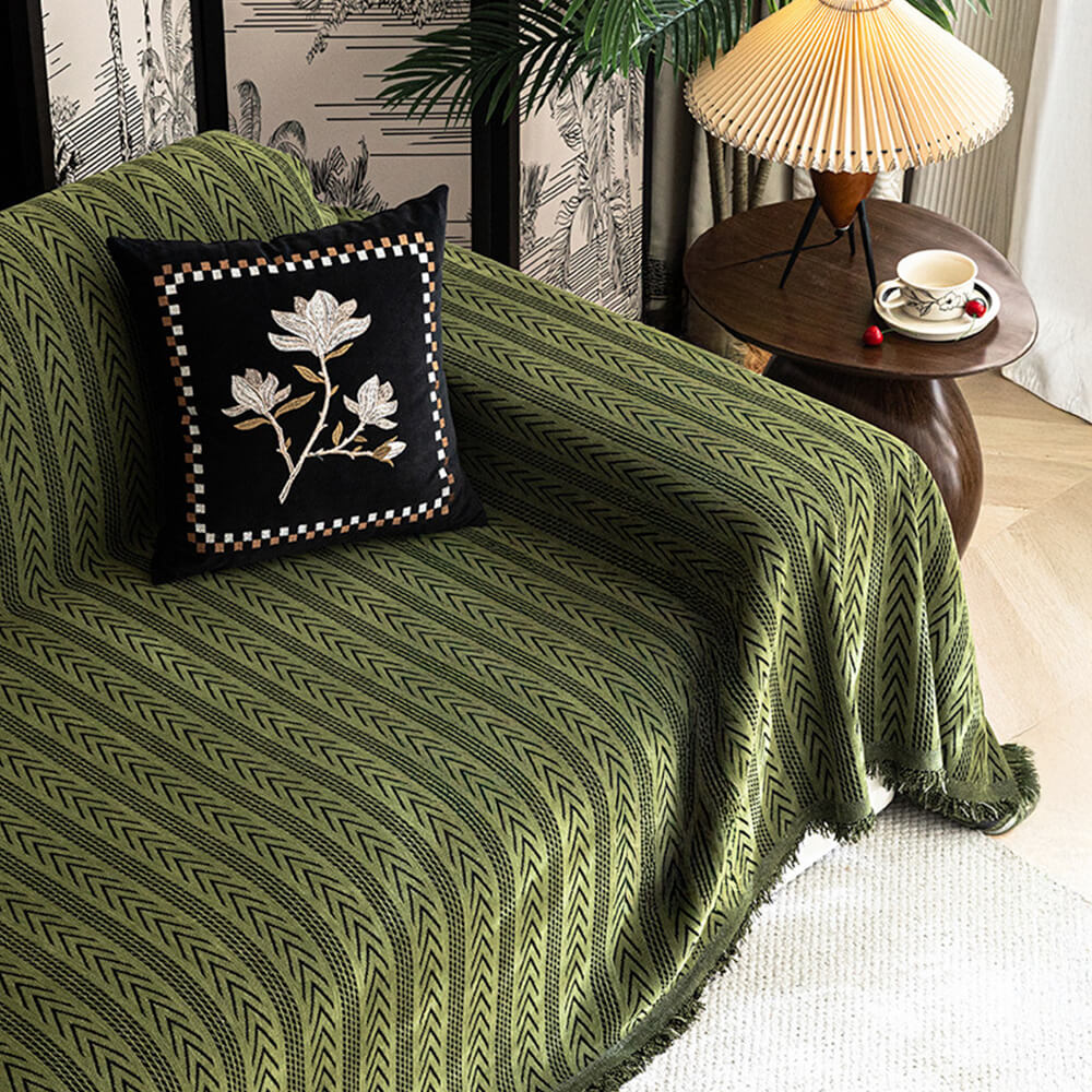Cover di divano di Chenille Jacquard Tassel