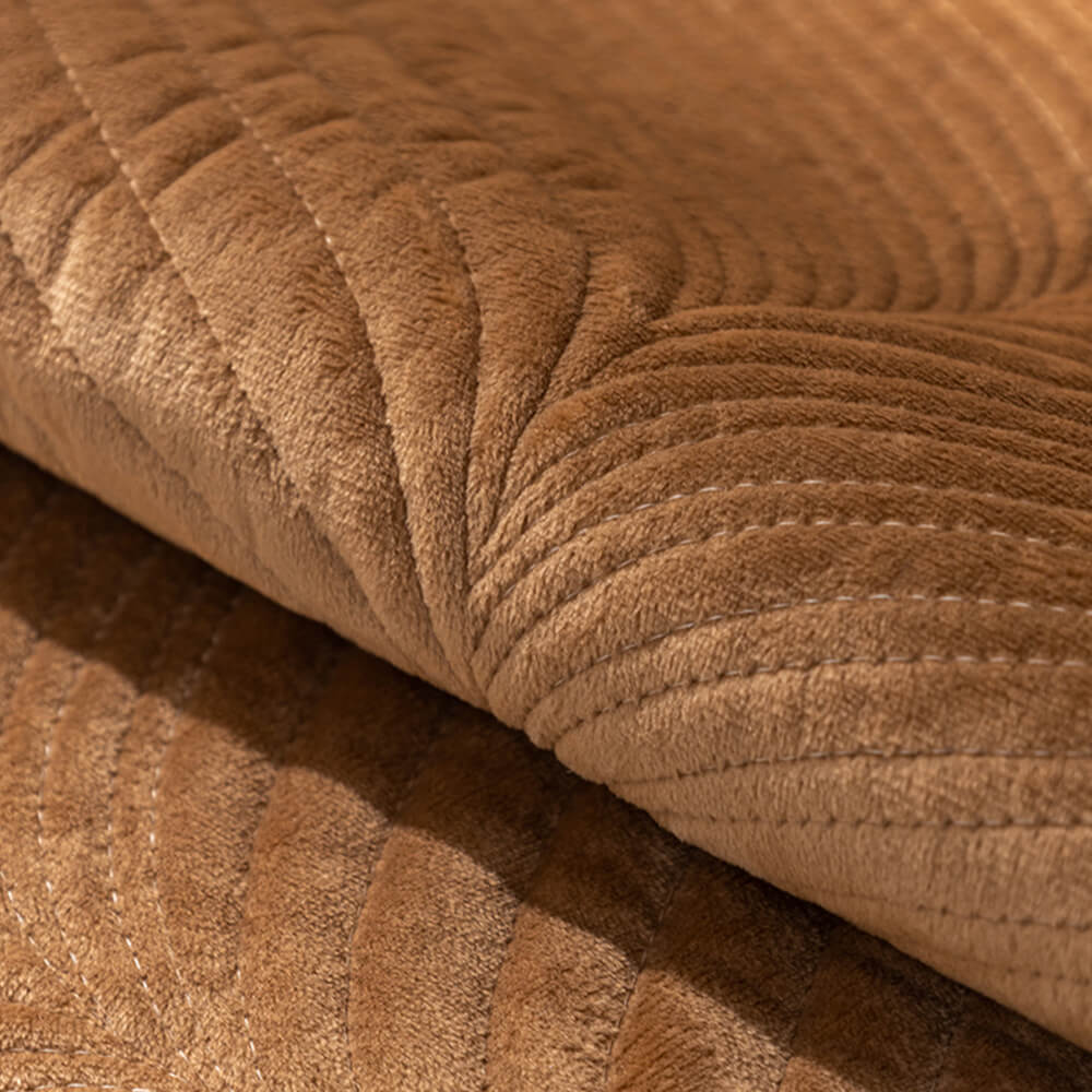 Coperchio di divano senza slip caldo peluche a motivi fogliare