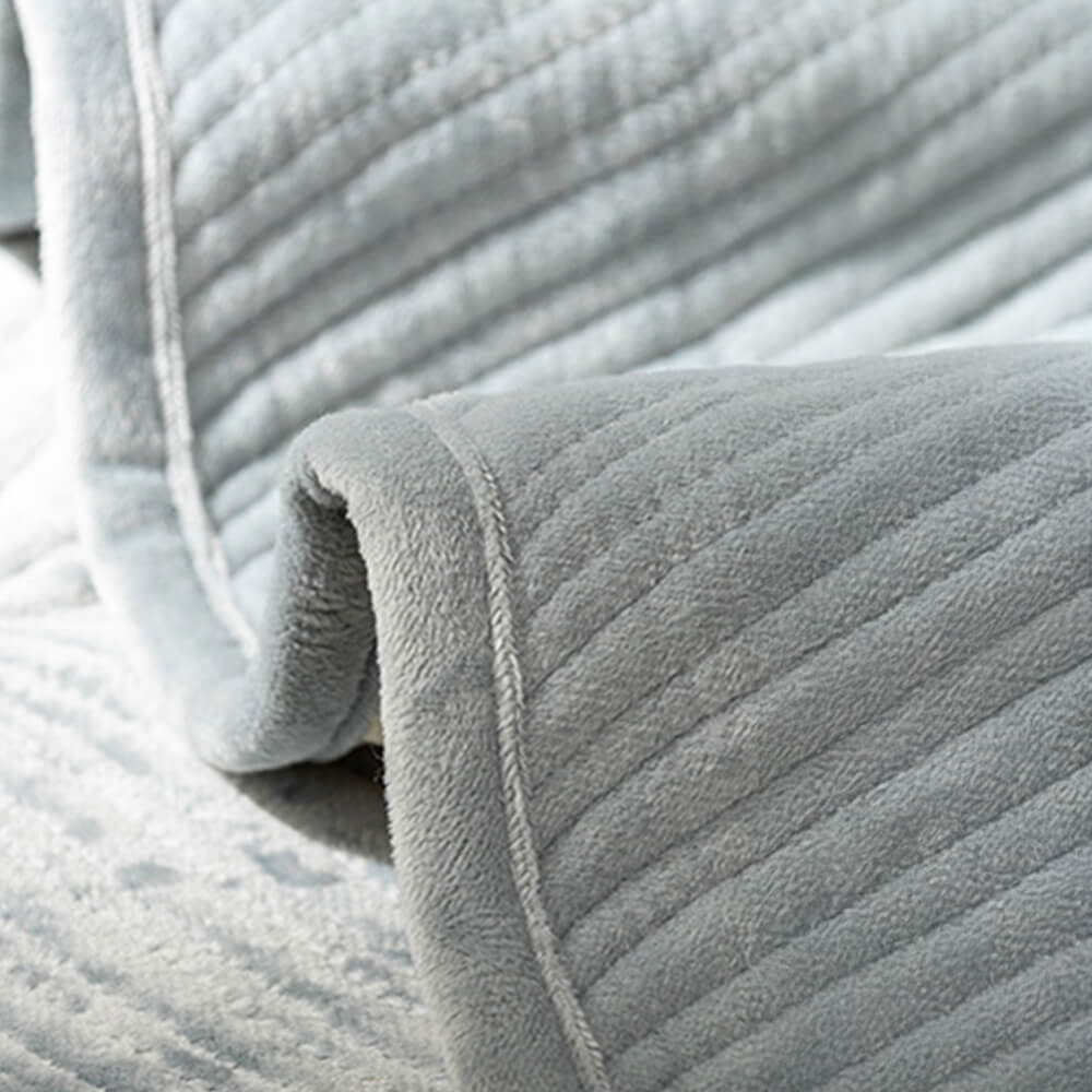 Coperchio di divano senza slip caldo peluche a motivi fogliare