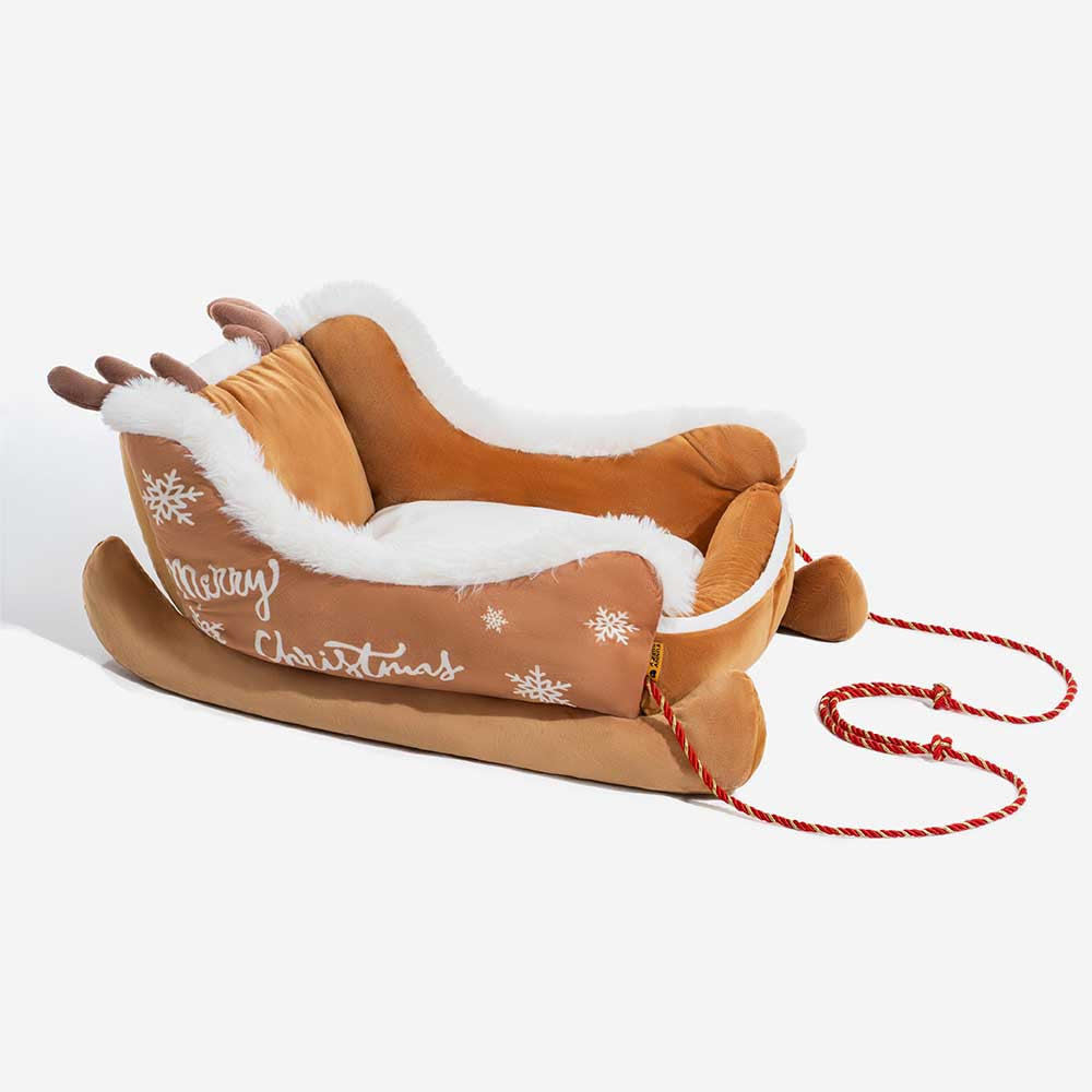 Letto per cani accogliente lussuoso festivo - Slitta di Natale