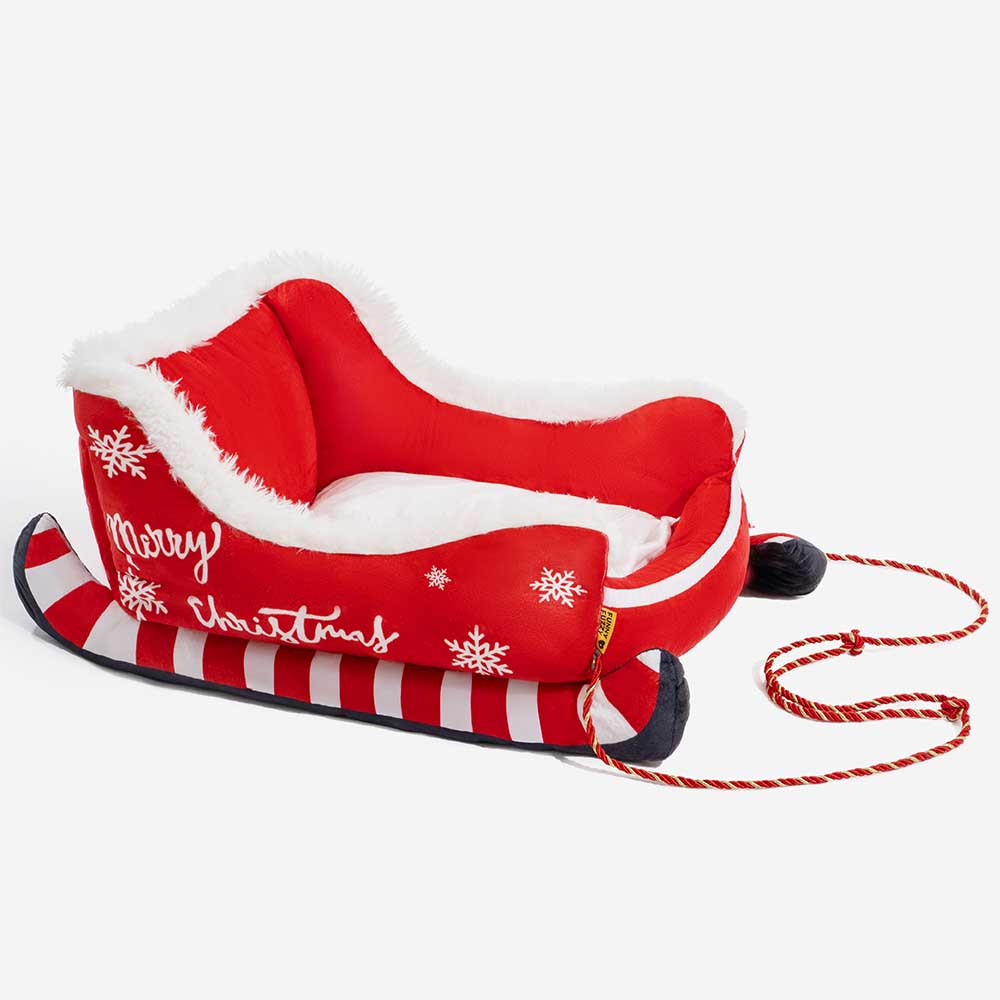 Letto per cani accogliente lussuoso festivo - Slitta di Natale
