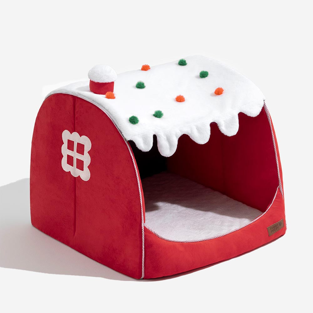 Letto per cani ortopedici di Snow House Festive - Calore natalizio