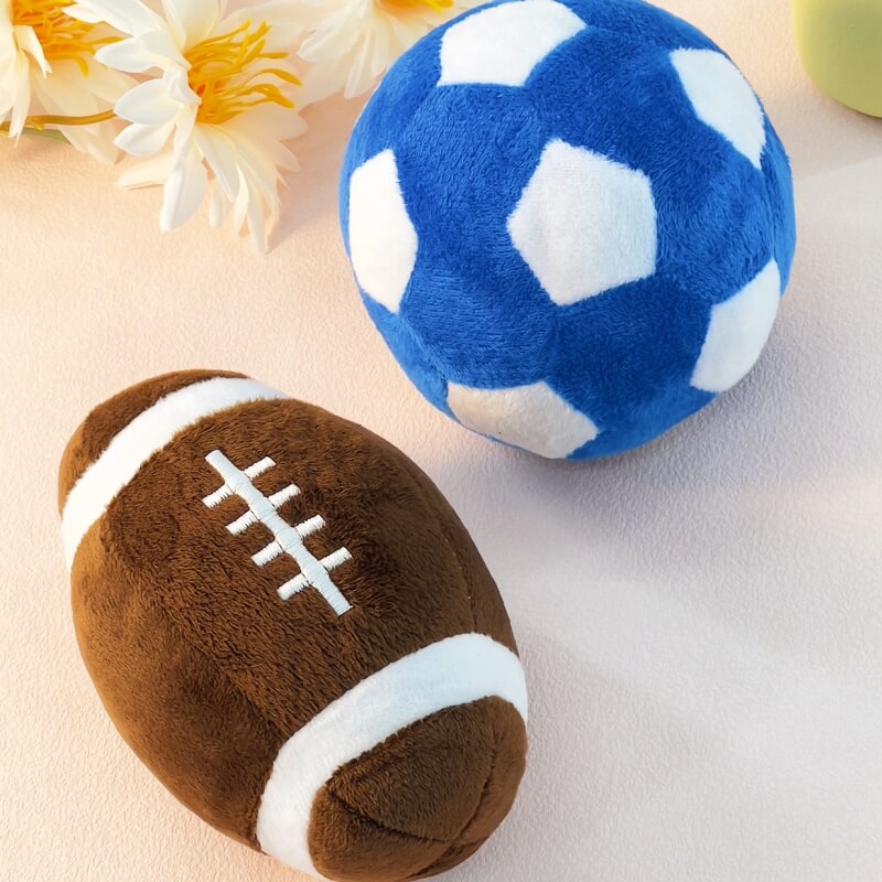 Interaktives Fußball-Plüsch-Kauspielzeug, quietschendes Hundespielzeug