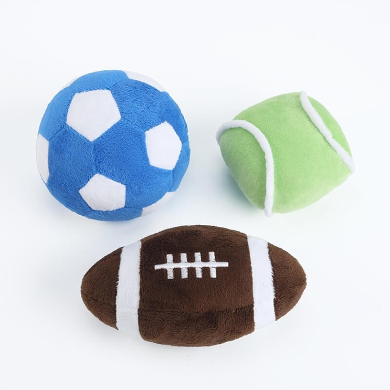 Interaktives Fußball-Plüsch-Kauspielzeug, quietschendes Hundespielzeug