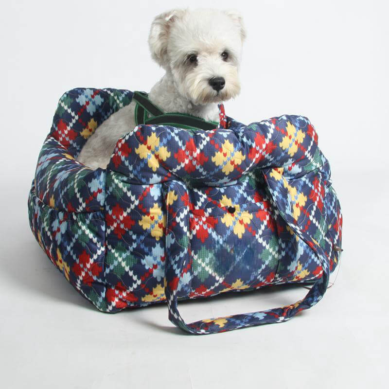 Bolstia de seguridad de viaje para el asiento de asiento de automóvil de perrito de mezclilla