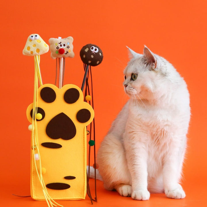 Juego de palanca de teaser de gato de galleta divertida