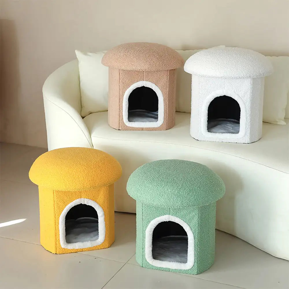 Casa portátil otomana mascota casa plegable cueva cueva de gato
