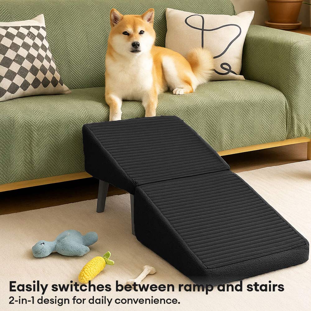 2-in-1 Convertible Wooden Home Step Stool Dog Ramp Stairs