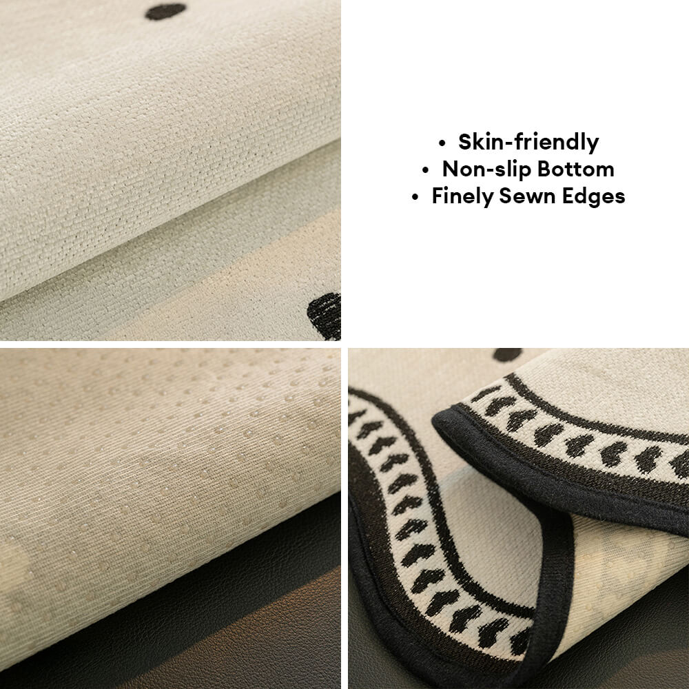 Chenile Fabric Sofa Protector Wavy Edge Non-Slip Couch Cover