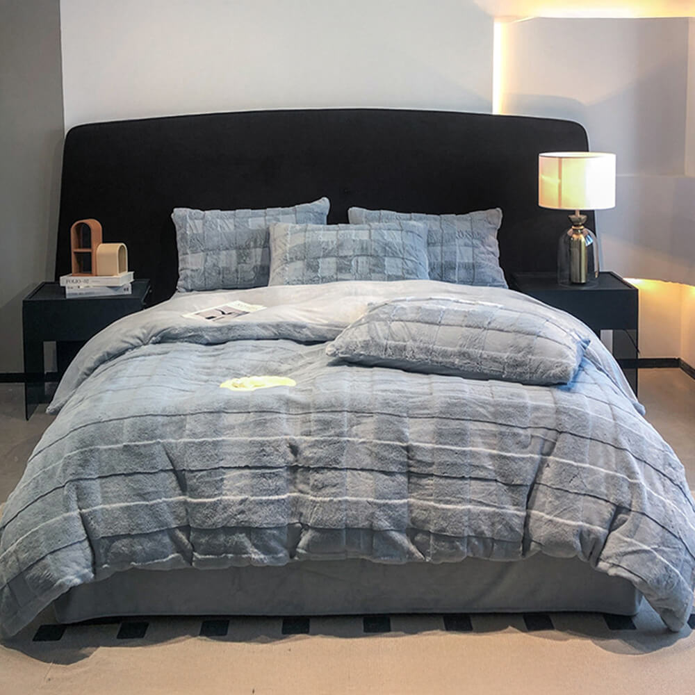 Elegante tela da letto a doppia faccia in velluto in pelliccia di coniglio in finto coniglio