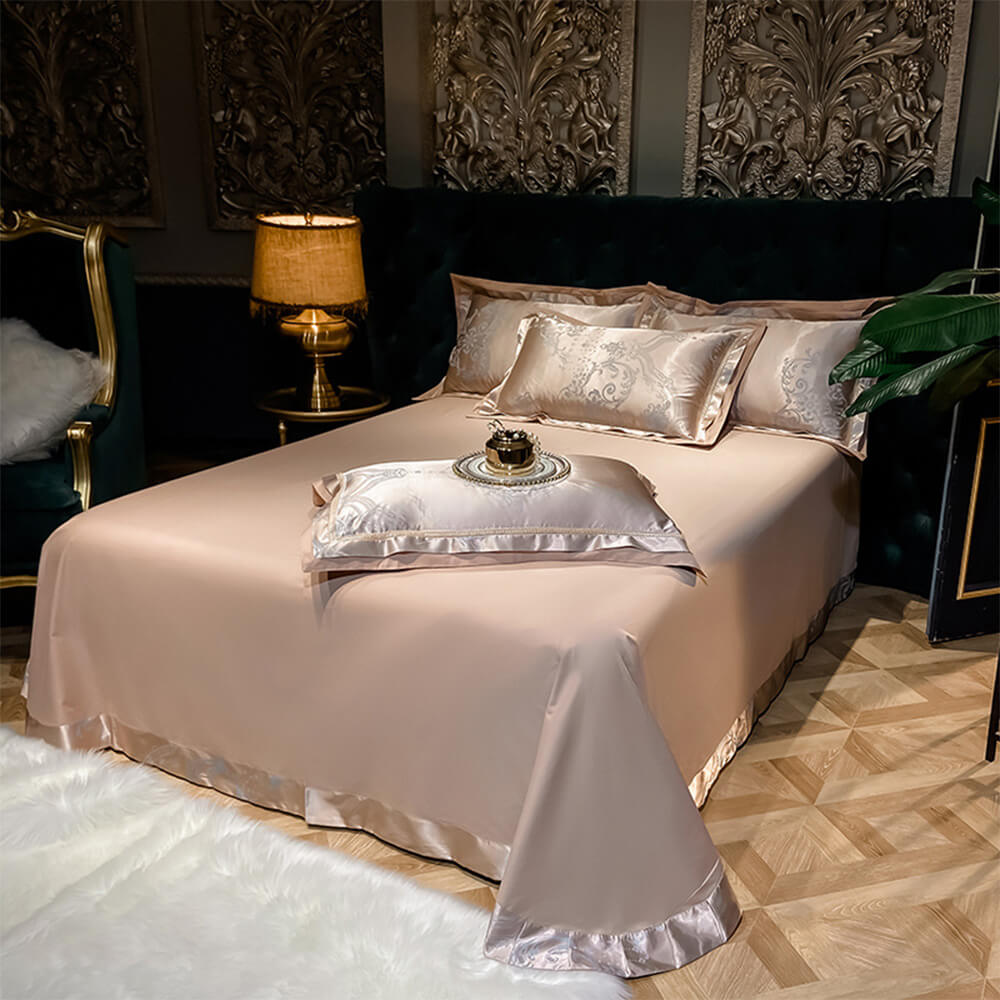 Set di letti a letto di cotone lucido jacquard di ispirazione europea