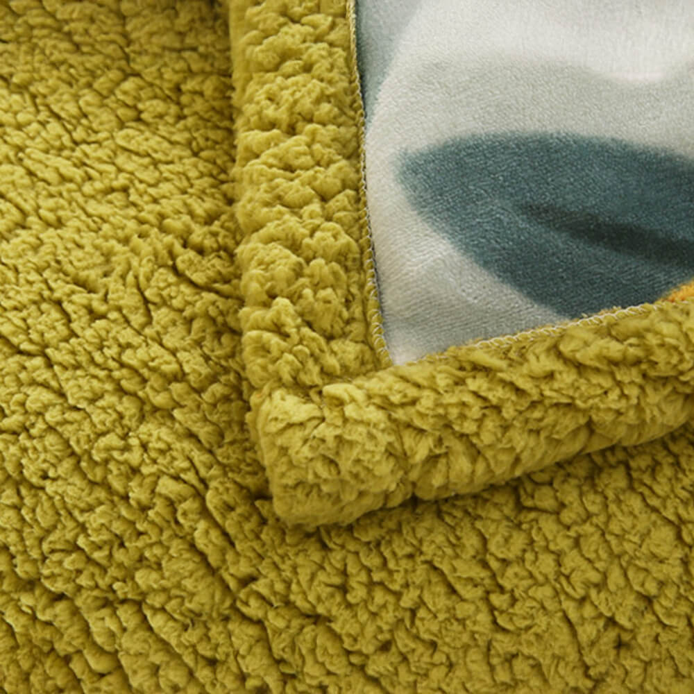 Ensemble de draps double face en velours de lait et sherpa à imprimé floral