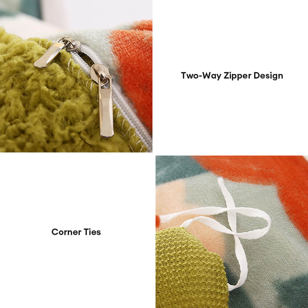 Ensemble de draps double face en velours de lait et sherpa à imprimé floral