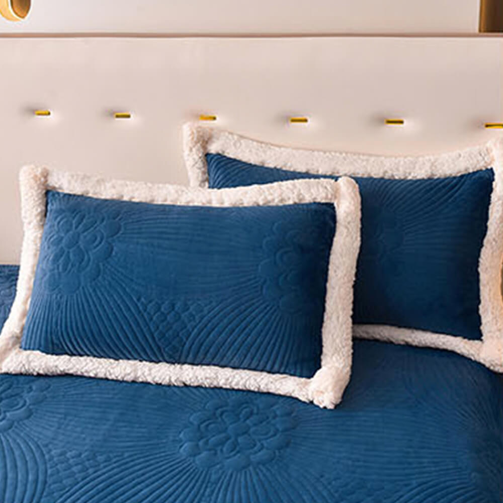 Set di gonne da letto per pile di latte addensato trapuntato floreale