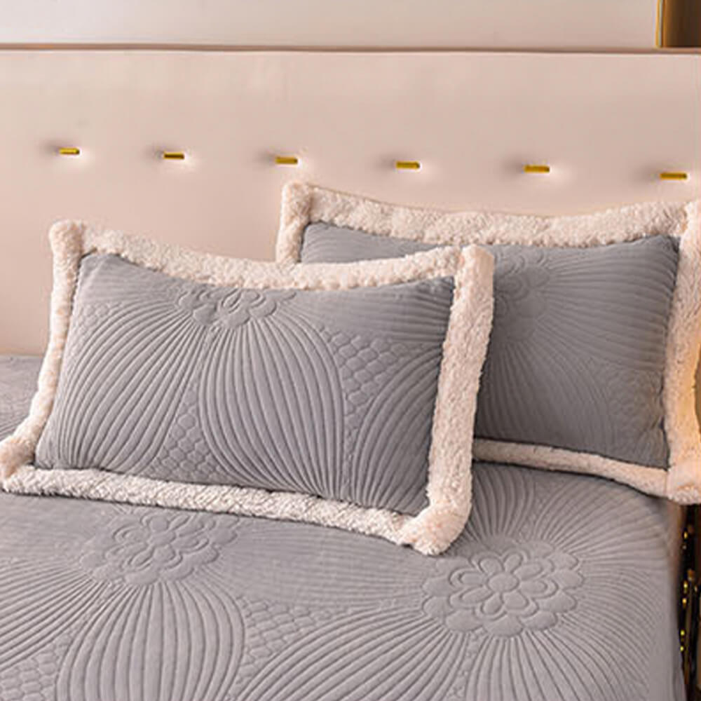 Set di gonne da letto per pile di latte addensato trapuntato floreale