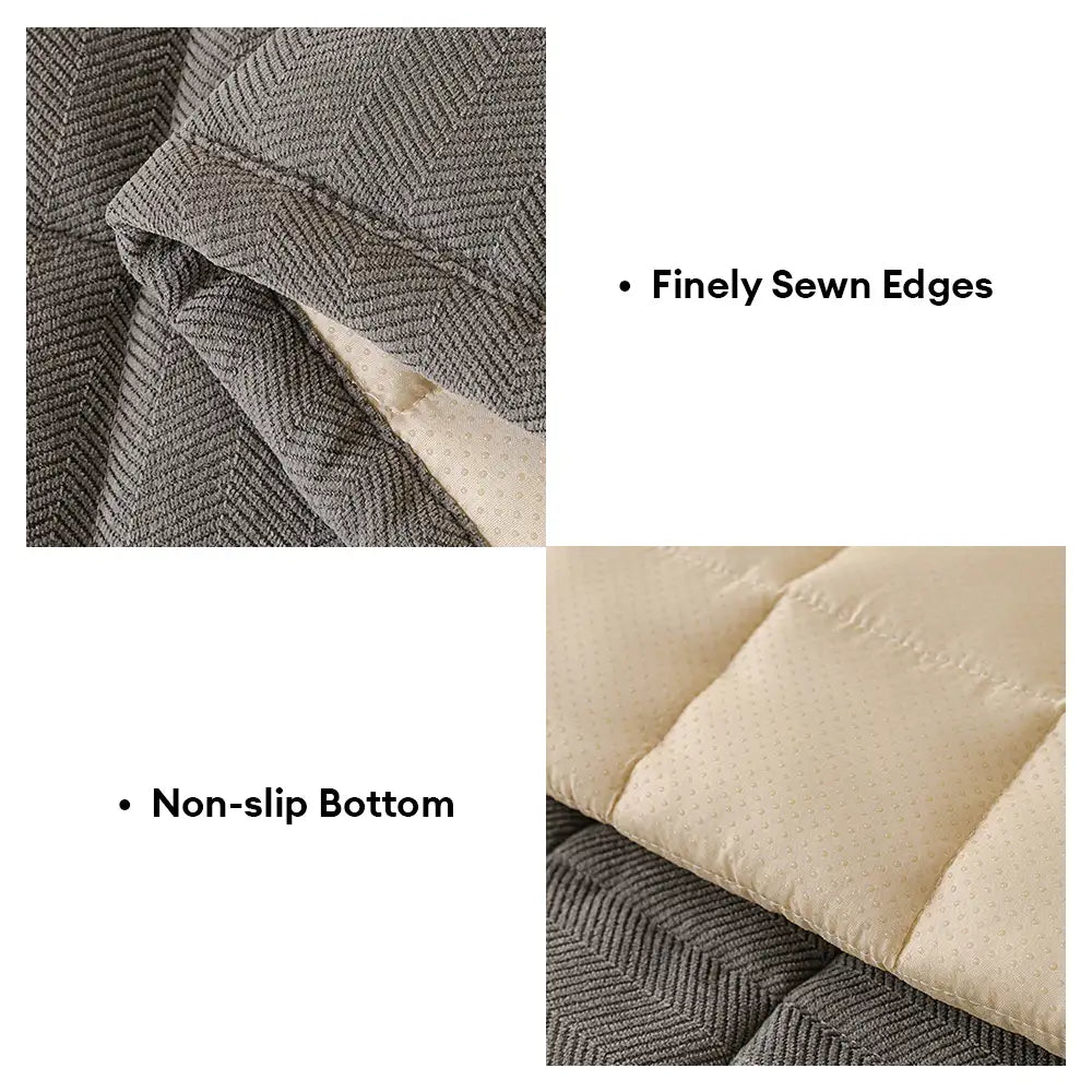 Herringbone chenille elegante decoración de sofá transpirable cubierta de sofá sin deslizamiento