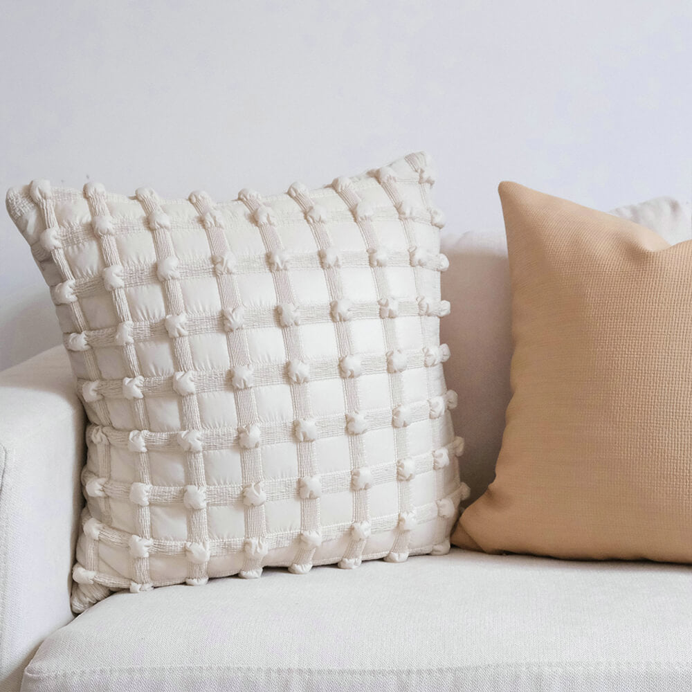 Almohada de sofá de casa lumbar de lujo a cuadros de moda