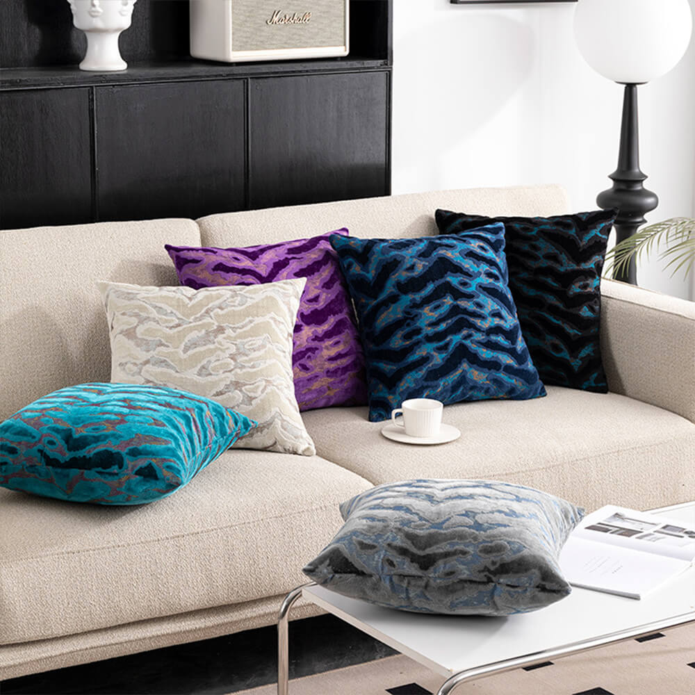 Almohada de sofá de terciopelo de lujo Jacquard Cut Home