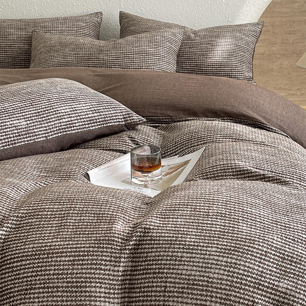 Juego de cama de algodón suave de pecho de sabueso minimalista