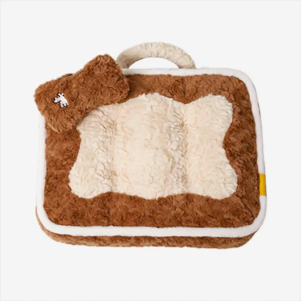 Plush Color-Blocked Creative Bolster Pet Bed