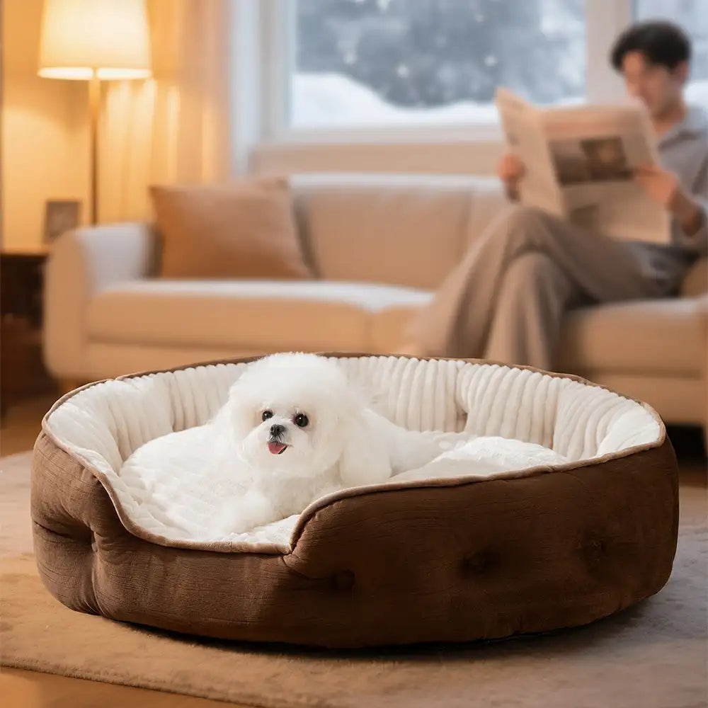 Lácha de lujosa y cómoda cama redonda de sueño profundo cama para perros