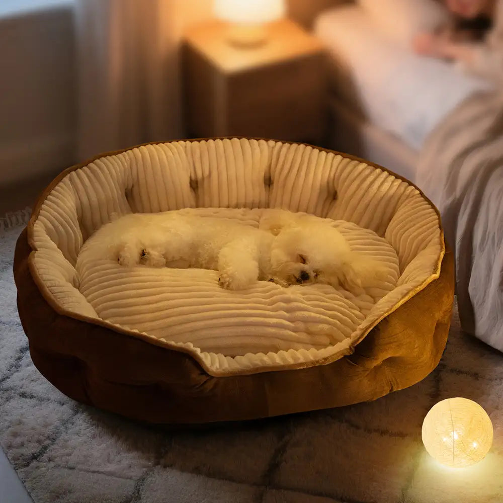 Lácha de lujosa y cómoda cama redonda de sueño profundo cama para perros