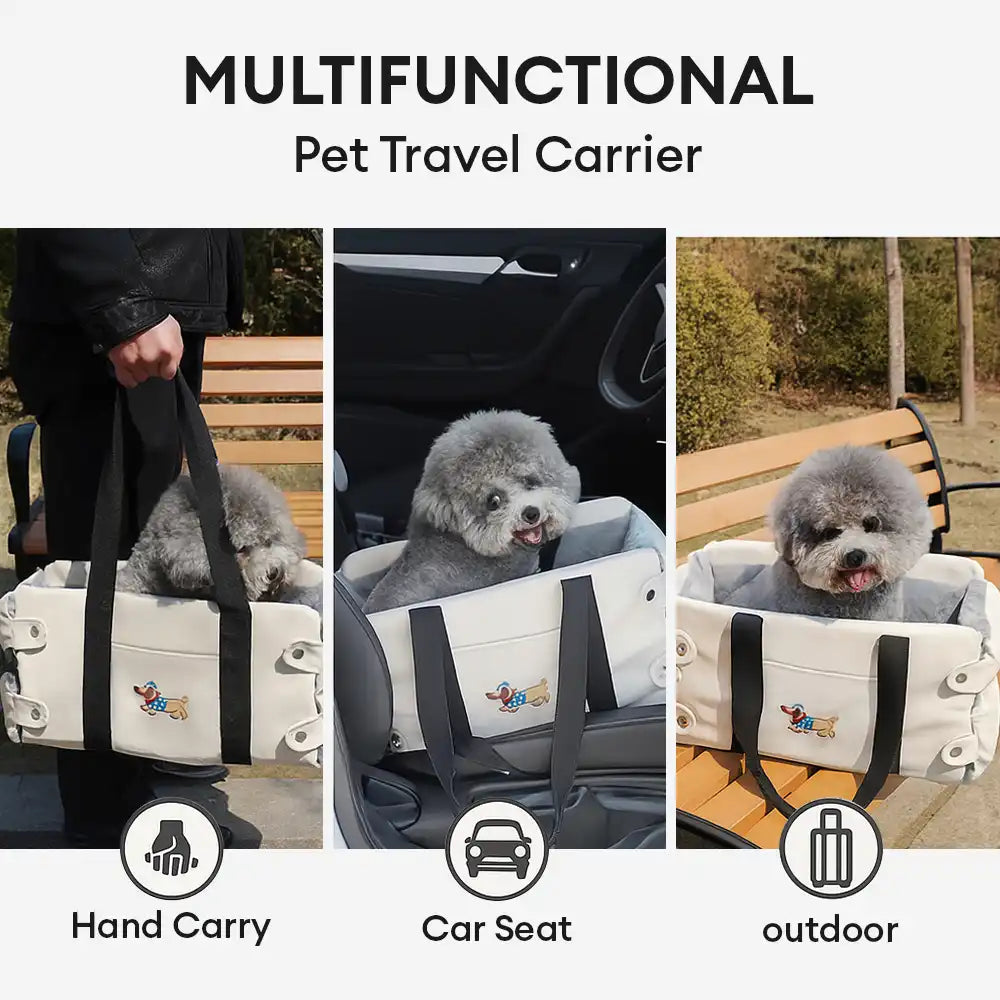 Asiento de auto para mascotas de la consola de mascotas de cuero de forma portátil Faux