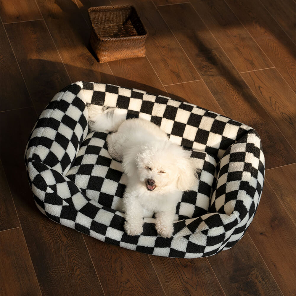 Elegante divano per cani lavabili rimovibile a scacchiera