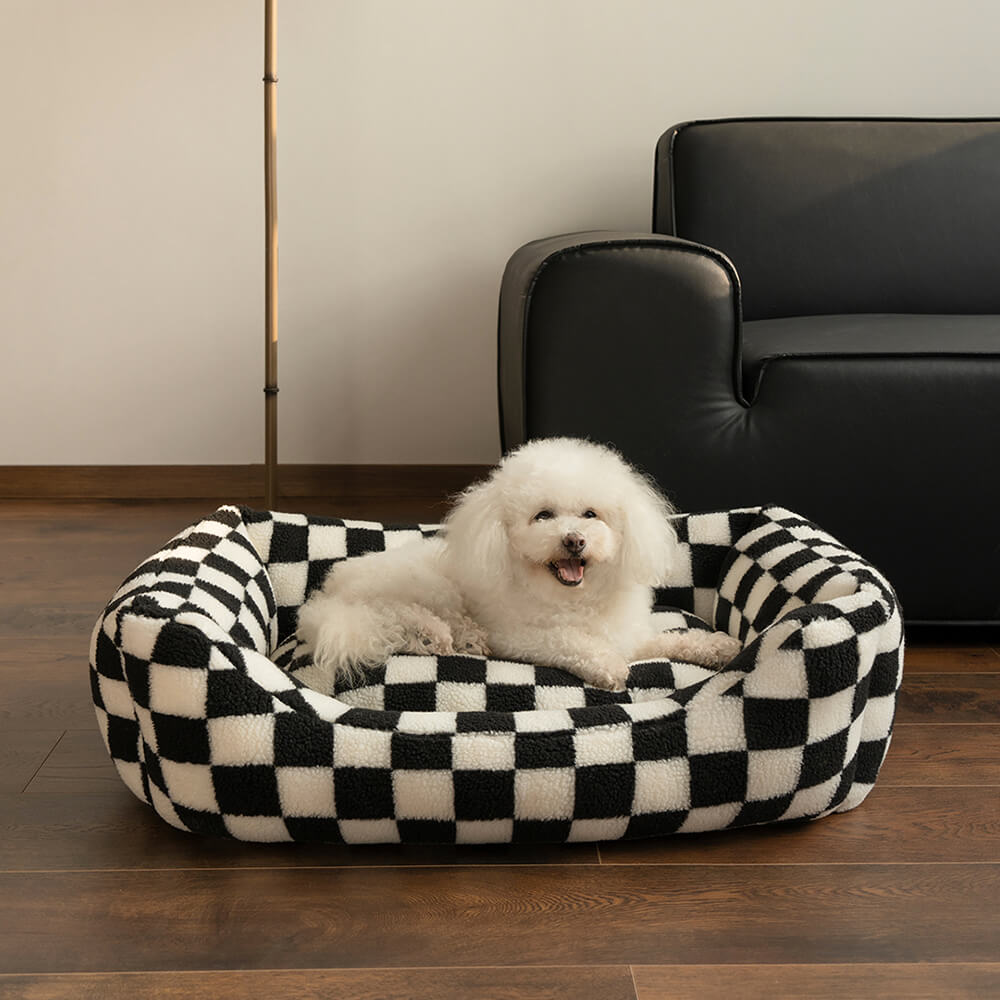 Elegante divano per cani lavabili rimovibile a scacchiera