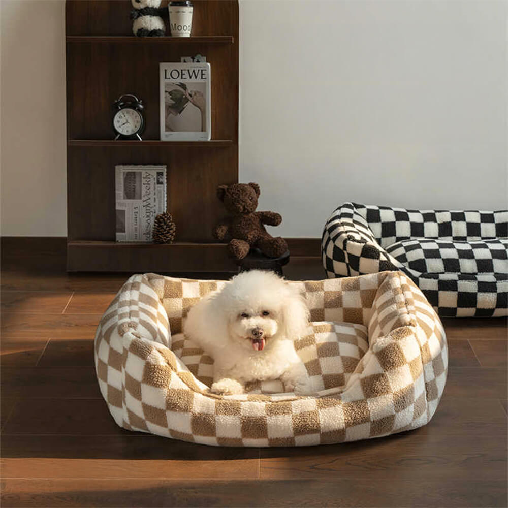 Elegante divano per cani lavabili rimovibile a scacchiera