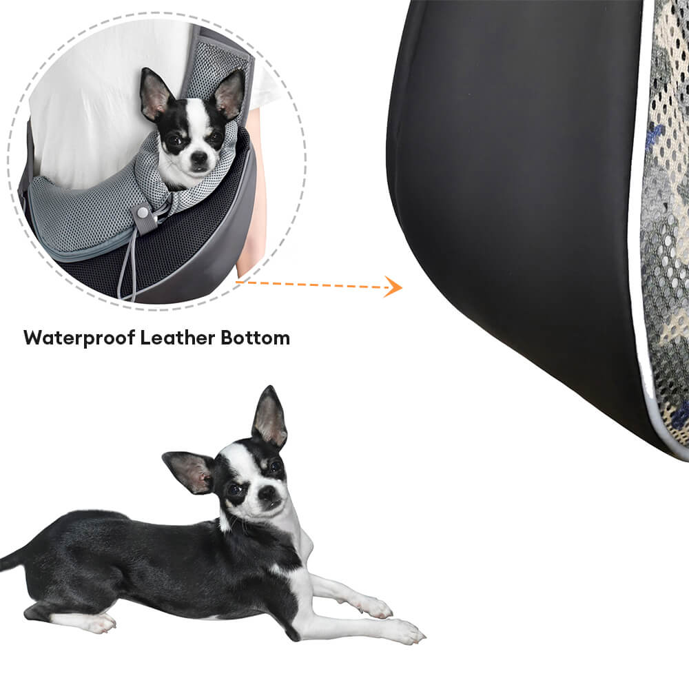 Elegante borsa portante portatile per cani e gatto in pelle