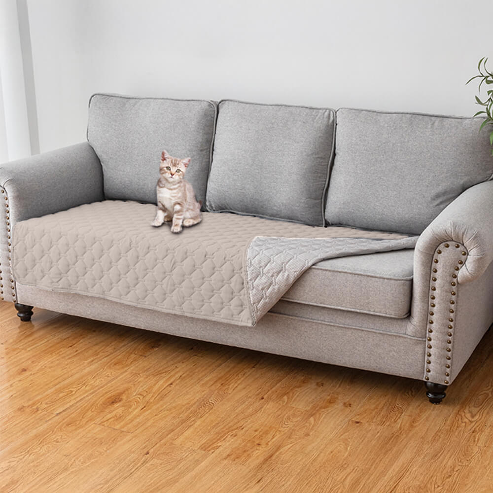 Coperchio di divano per animali trapuntato con diamante impermeabile e non slip-Protezione elegante per mobili