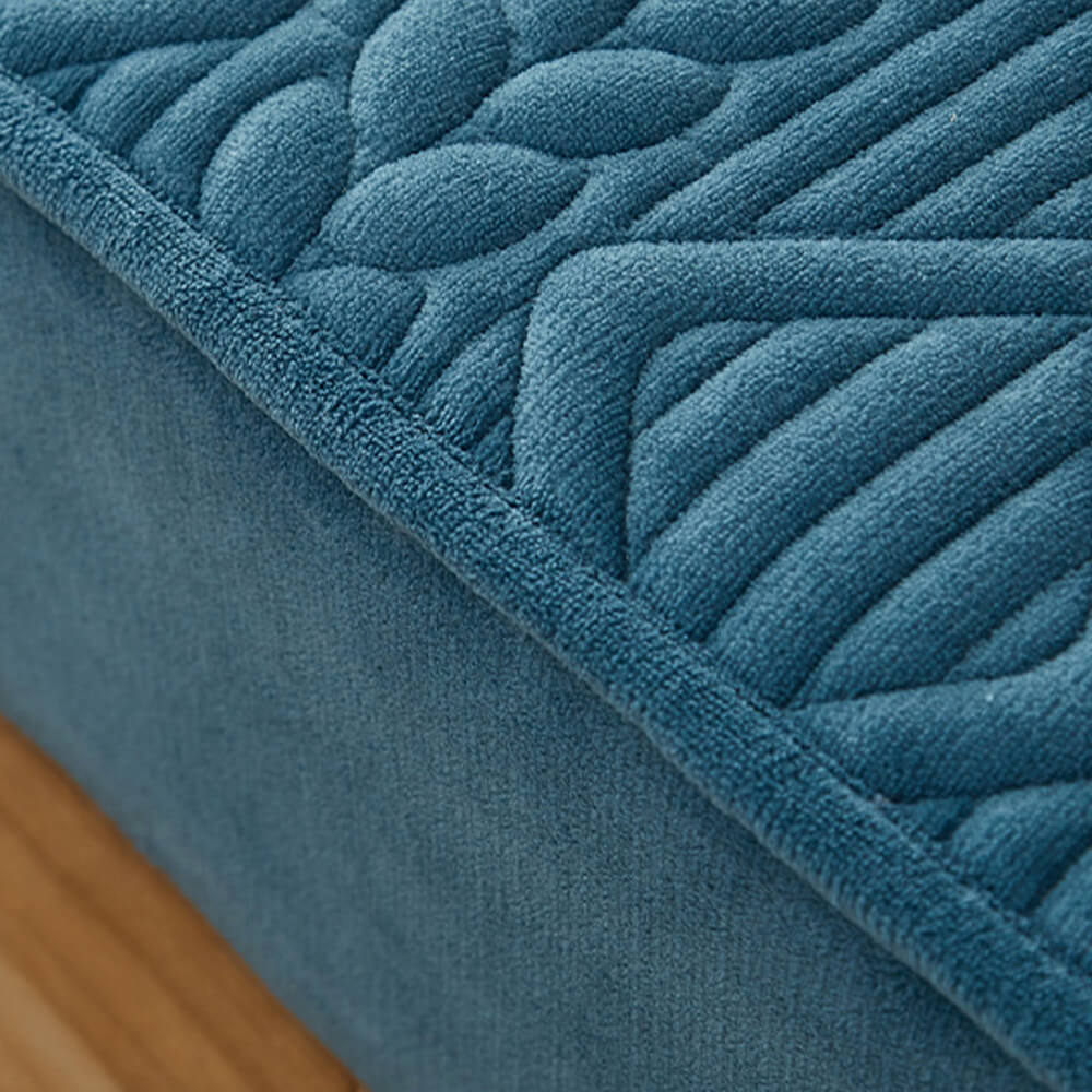 Cubierta de lámina de terciopelo acolchado de relleno geométrico inspirado en trigo