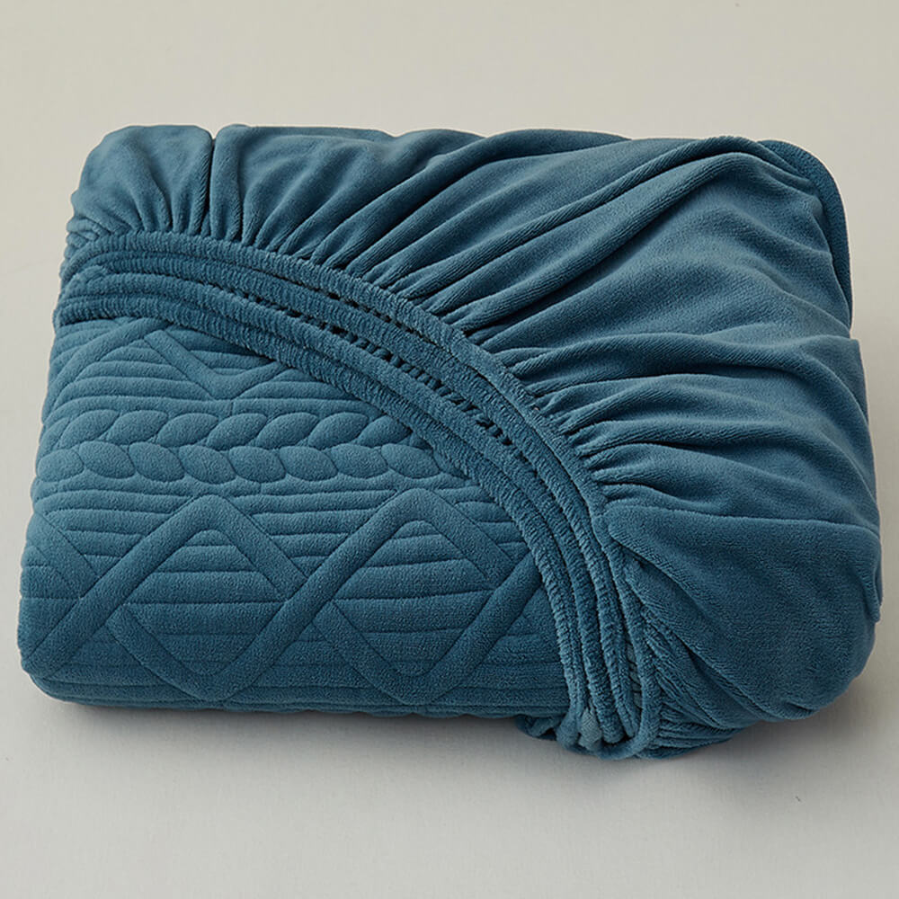 Cubierta de lámina de terciopelo acolchado de relleno geométrico inspirado en trigo