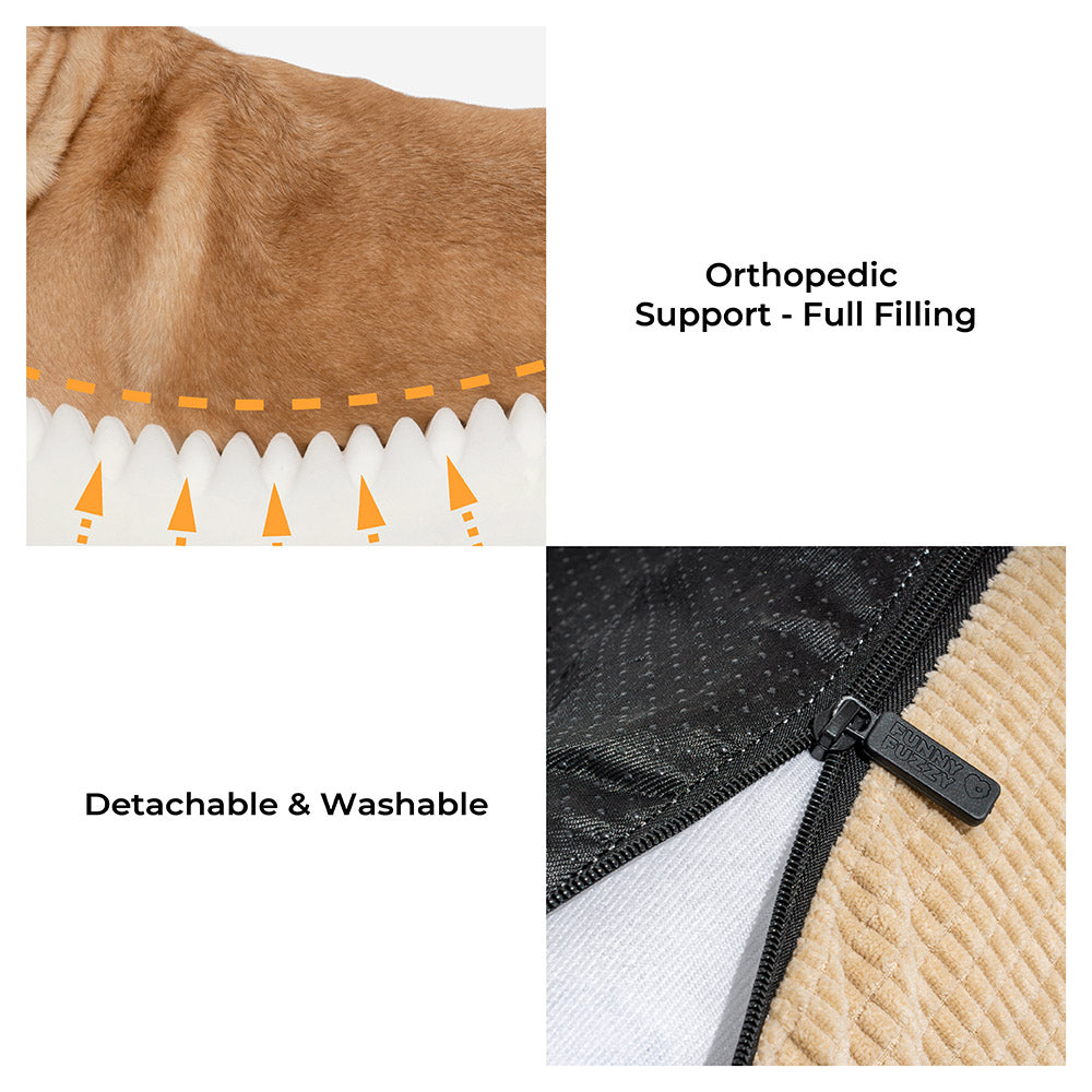 Divano del cane ortopedico a doppio strato in flanella deluxe