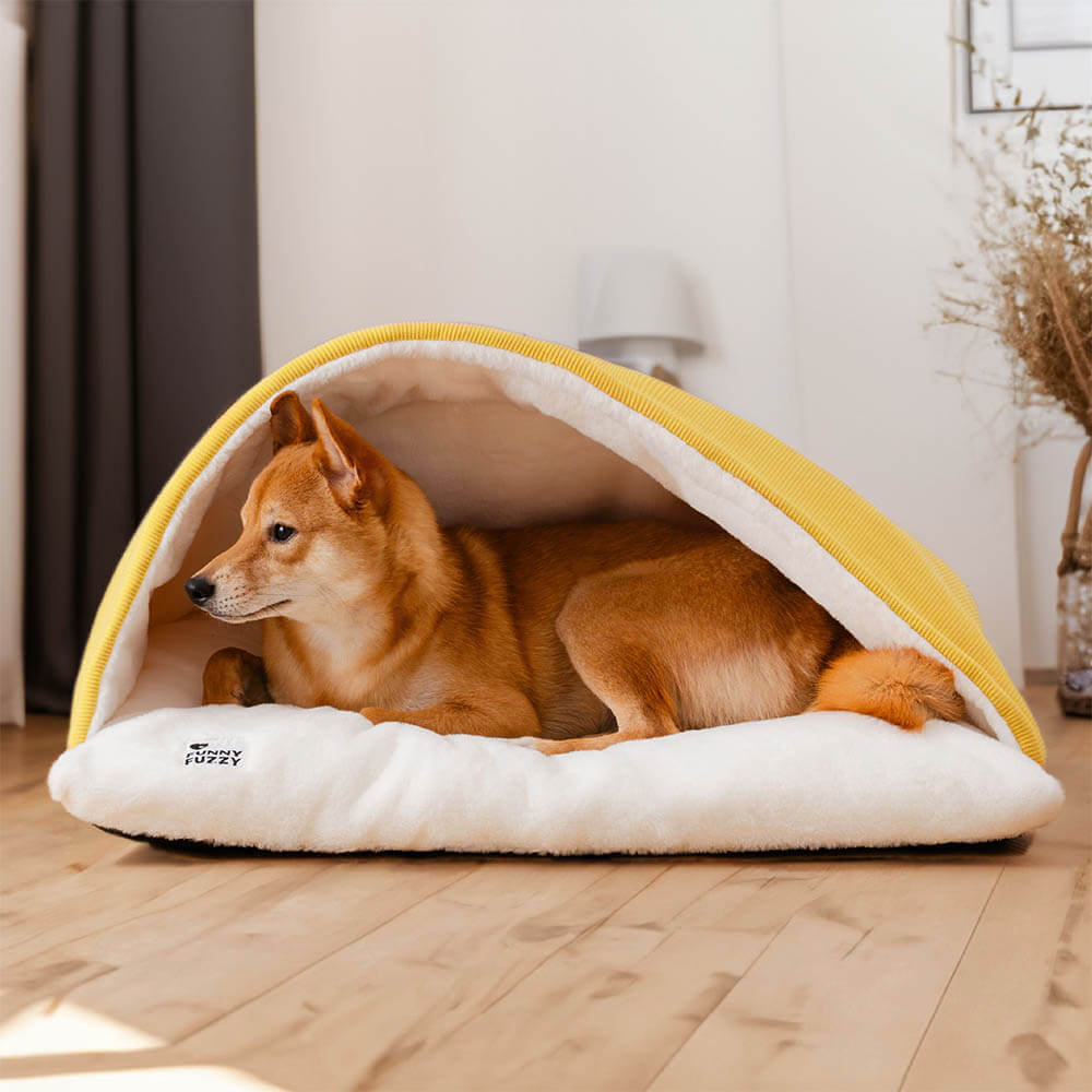 Cama de perros con saco de dormir de cachorros difuso extremadamente suave