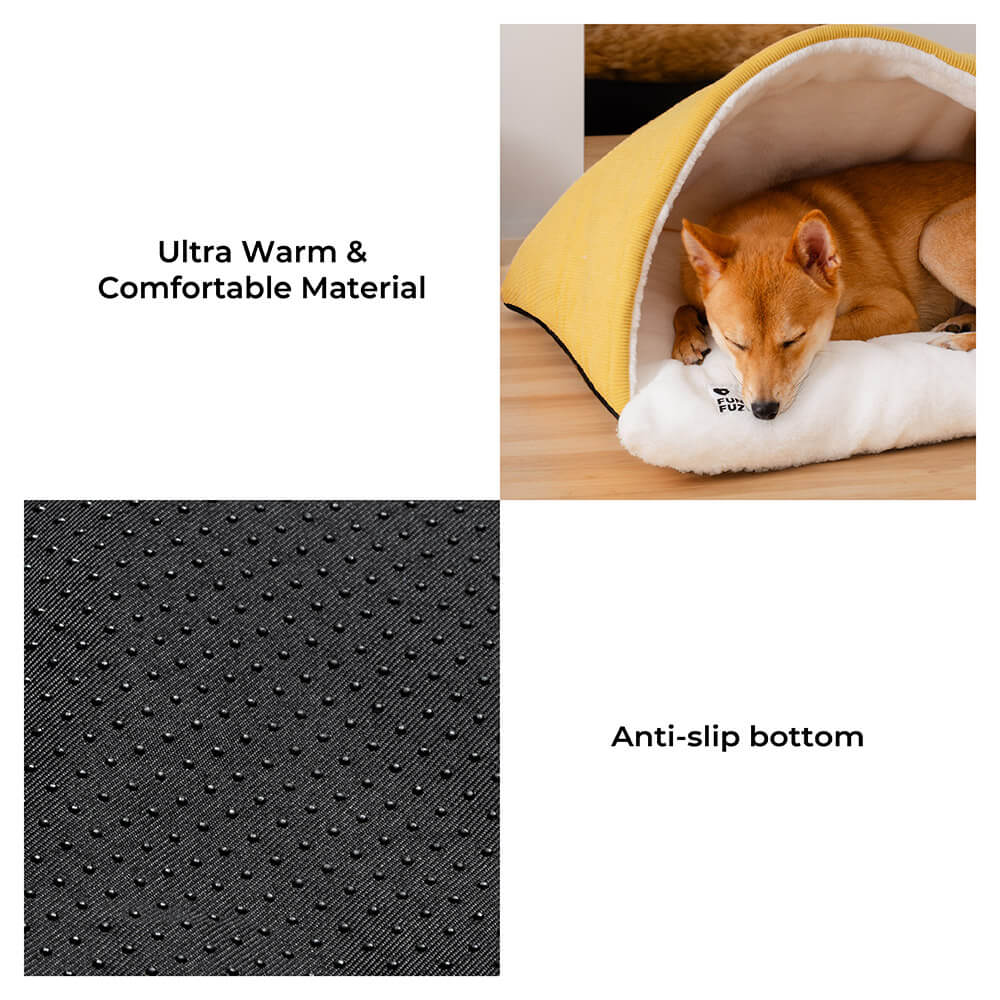 Cama de perros con saco de dormir de cachorros difuso extremadamente suave