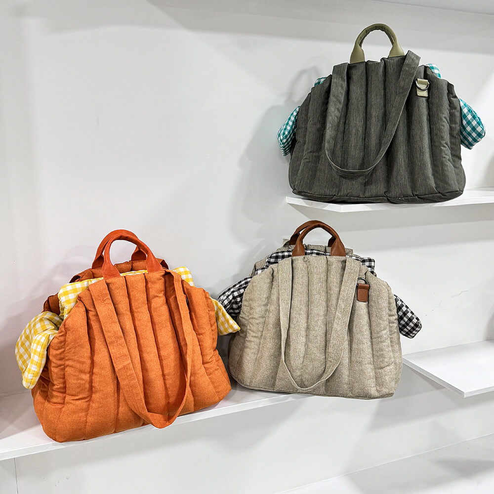 Bolsa portadora de perros y gatos multipropósito portátiles de gingham