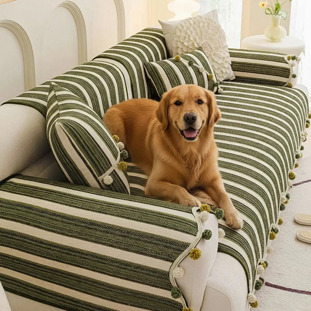 Chenille Art Corrugated Breatable No-Slip Couch Cover Coach